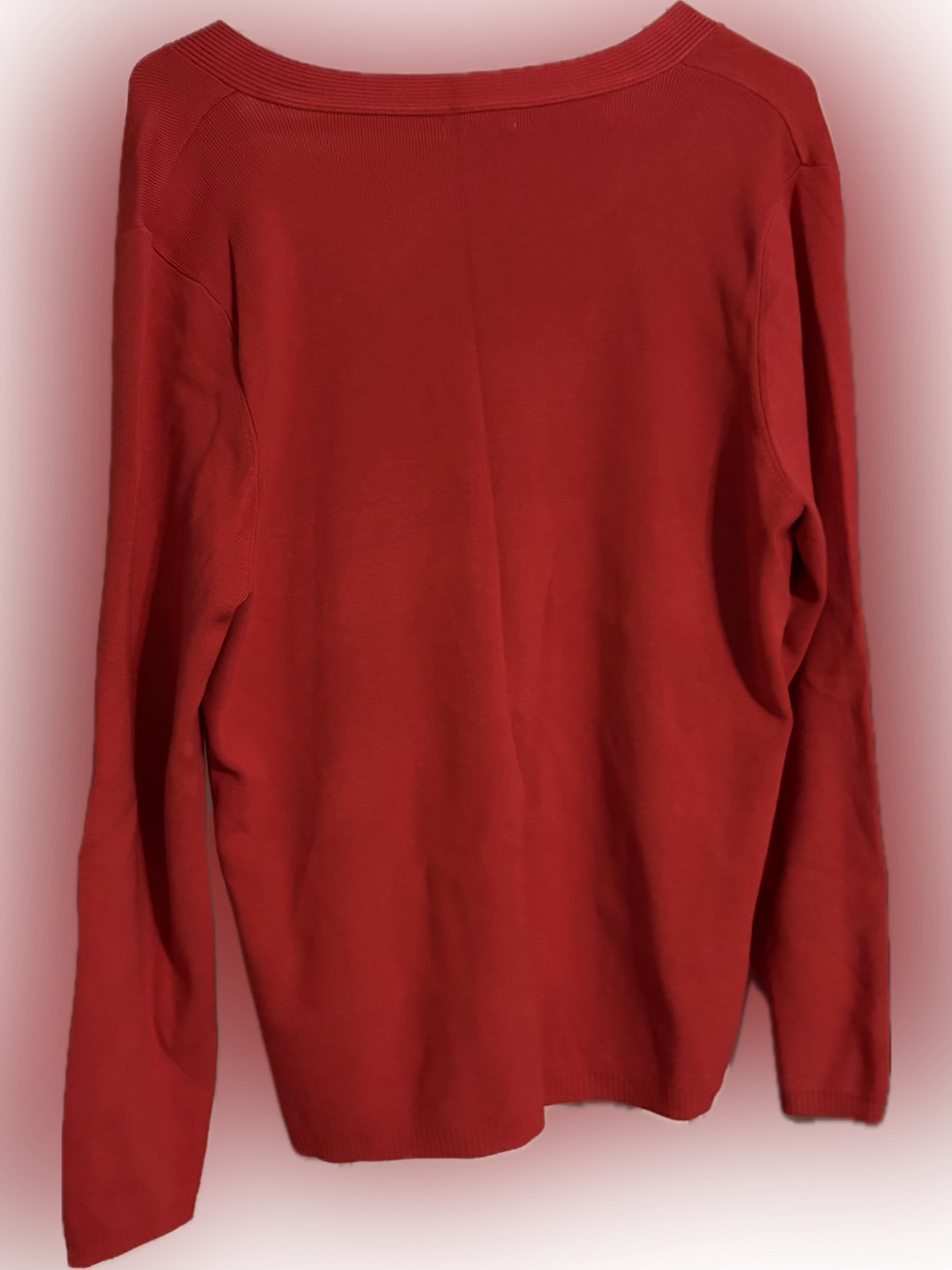 Charter Club Coral Red V-Neck Single Button Cardigan - Picture 2 of 6